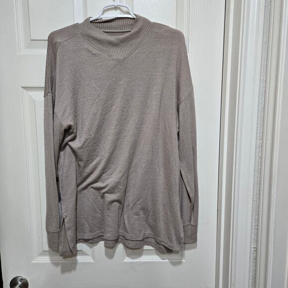 Abercrombie and fitch sweater womens size large brown gray oversized soft cozy - Picture 3 of 9